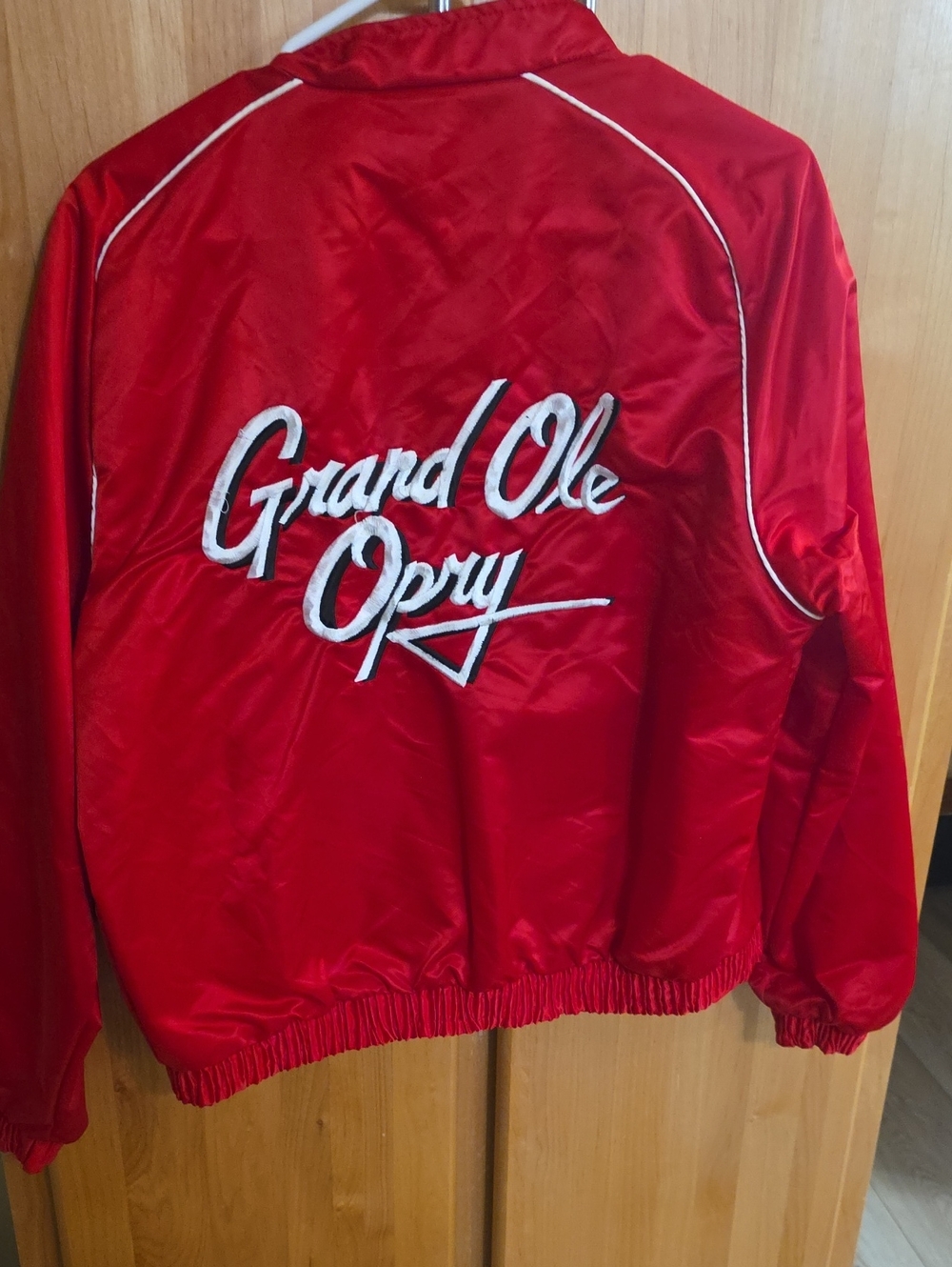 Grand Ole Opry Red Satin Jacket with White Script
